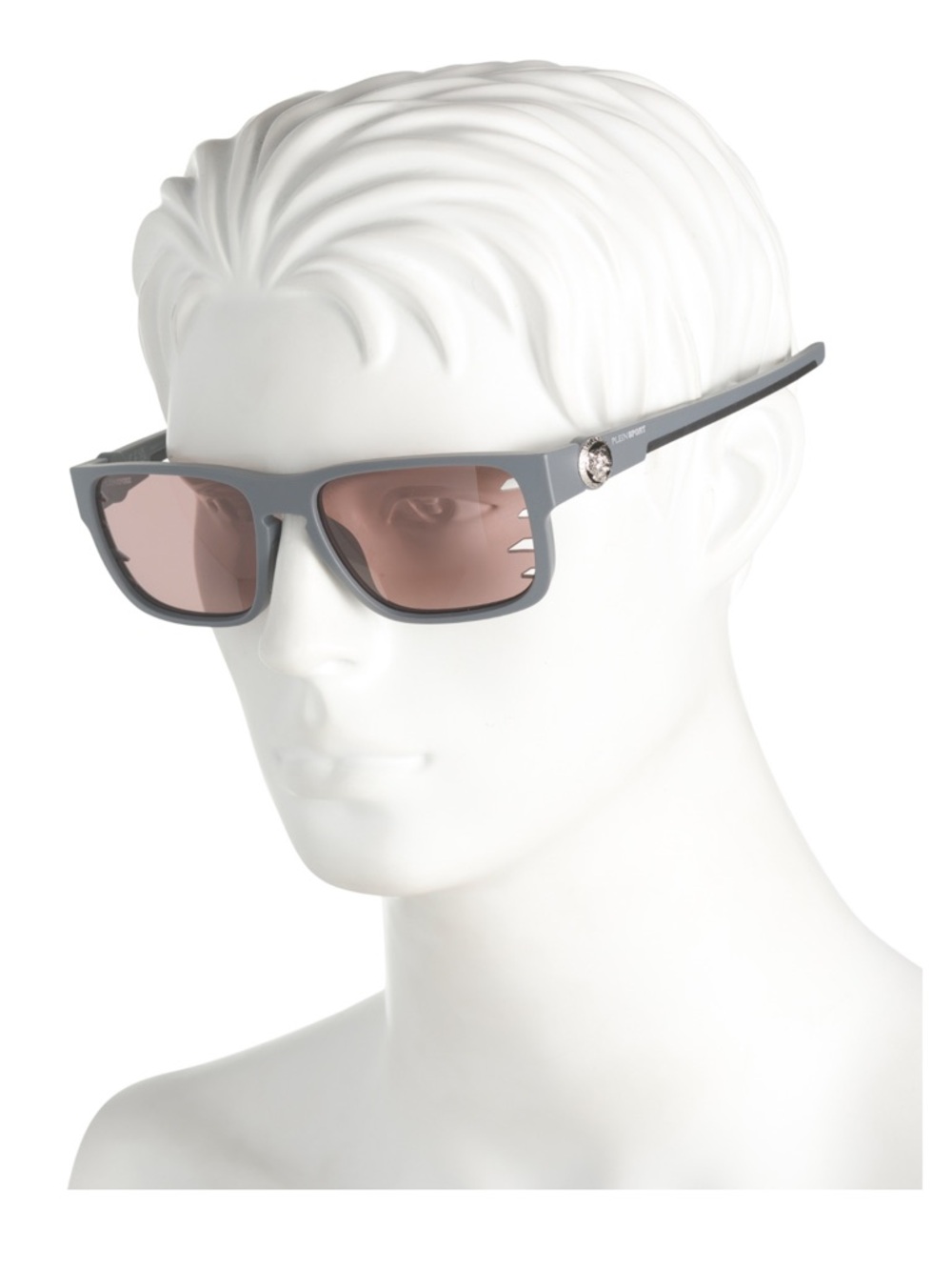 Plein Sport Unisex Gray Frame Sunglasses with Pink Lenses